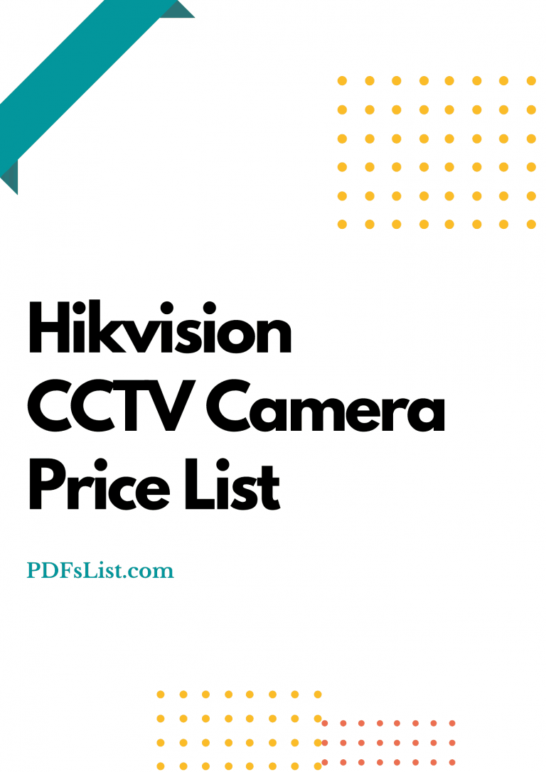 Hikvision CCTV Camera Price List