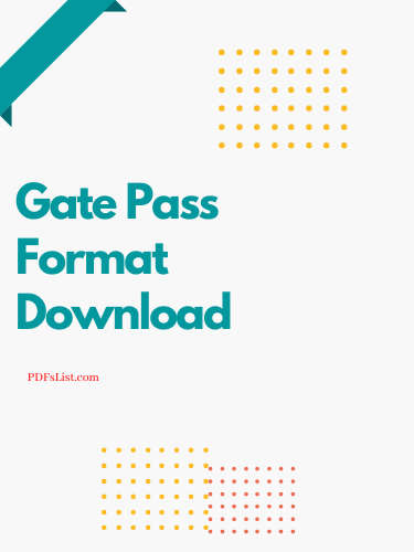 Gate Pass Format