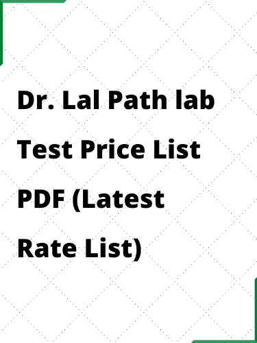 Dr. Lal Path lab Test Price List PDF
