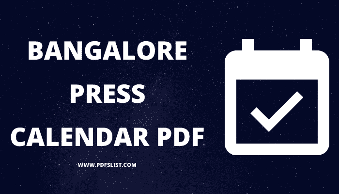 Bangalore Press Calendar 2022 PDF Free Download in English & Kannada Language