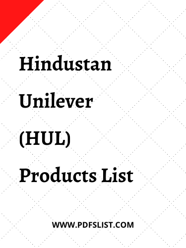 Download List of All Hindustan Unilever Products PDF