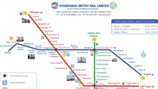 Download PDF Hyderabad Metro Map HD